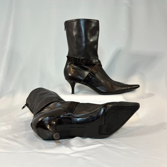 Nine West Dark Brown Leather Boots | Women’s 7.5 - Picture 4 of 4